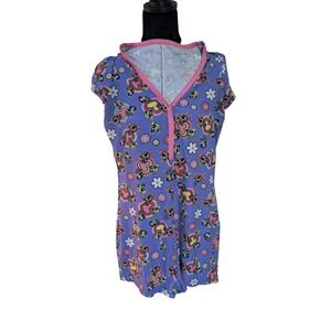 Powerpuff Girls‎ Sleep Romper Purple Character Print Henley Pajamas 0586